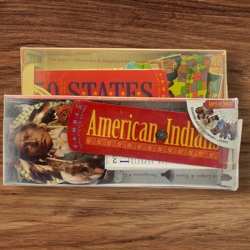 Fandex Family Field Guides Set of 2 50 States American Indians Vtg Knowledge Dec